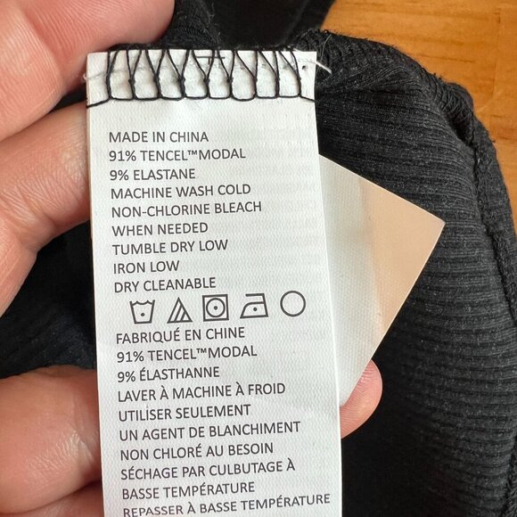 prAna Womens Short Sleeve Rib Knit Shirt Top XTRA-SMALL XS in Black Modal - Picture 6 of 8